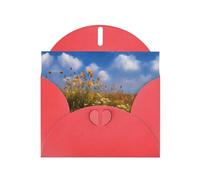 VVXBHGR Red Holiday greeting check blank card and pearl beautiful blank note block Wildflowers on the prairie prints