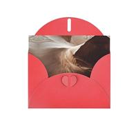 VVXBHGR Red Holiday greeting check blank card and pearl beautiful blank note block Wind marks on the sand dunes prints