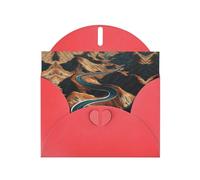 VVXBHGR Red Holiday greeting check blank card and pearl beautiful blank note block winding mountain road prints