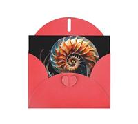 VVXBHGR Red Holiday greeting check blank card and pearl beautiful blank note block Wonderful Conch prints