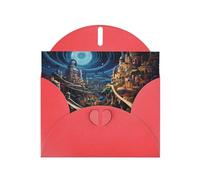 VVXBHGR Red Holiday greeting check blank card and pearl beautiful blank note block Wonderful Road prints