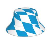 VVXBHGR Reflective Double-Sided Bucket hat Bavarian Flag Prints Foldable for Beach, Camping Black