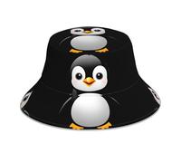 VVXBHGR Reflective Double-Sided Bucket hat Cute Antarctic Penguin Prints Foldable for Beach, Camping Black