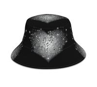 VVXBHGR Reflective Double-Sided Bucket hat Love Made of Musical Notes Prints Foldable for Beach, Camping Black