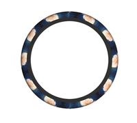 VVXBHGR Roses in the moonlight Prints Steering Wheel Cover for Women and Men Durable, Non-Slip, Elastic, Easy to Install, for Sedans, SUVs, ATVs, Trucks