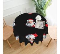 VVXBHGR Santa Claus fulfilling his wish Prints Round Decorative Tablecloth 60 in for Indoor and Outdoor Dining, Parties, Weddings