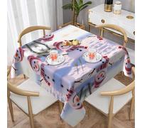 VVXBHGR Smiling snowman Prints Square Decorative Tablecloth 60"x60" Waterproof, Wrinkle-Resistant, Reusable for Coffee Shops, Buffet, Picnics, Weddings, Parties