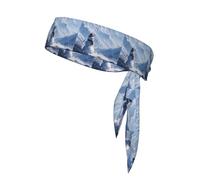 VVXBHGR Snowman in the snowy mountains Prints Sports Head Tie Headband for Men and Women, Soft & Breathable Moisture Wicking Athletic