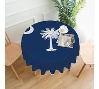 VVXBHGR South Carolina Flag Prints Round Decorative Tablecloth 60 in for Indoor and Outdoor Dining, Parties, Weddings