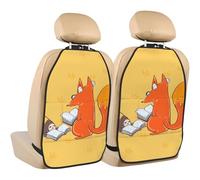 VVXBHGR Sunflower seeds and foxes prints 2-Pack Car Rear Seat Protector and Multi-Function Storage Mat Auto Accessories