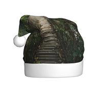 VVXBHGR Suspension Bridge in the Rainforest Prints Christmas Hat for Adult material is soft and lightweight