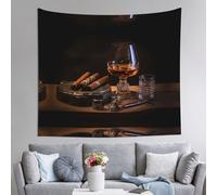 VVXBHGR Tapestry cigar and whiskey Prints 60x51in Soft,Lightweight for Indoor & Outdoor Use. for Bedroom, Dorm Decor, Beach Throws, Picnic Cloths