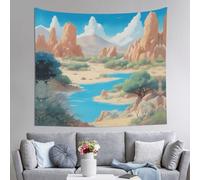 VVXBHGR Tapestry oasis in the desert Prints 60x51in Soft,Lightweight for Indoor & Outdoor Use. for Bedroom, Dorm Decor, Beach Throws, Picnic Cloths