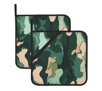 VVXBHGR The beauty of camouflage Prints Square heat-proof pot holders (set of two) 8x8 in : Quality fabrics, Anti-scalding and easy to clean
