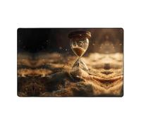 VVXBHGR The hourglass sands of time Prints Flannel Fabric Carpet 60x39in Floor Mat for Living Room, Office, Coffee Table, Bed, Balcony