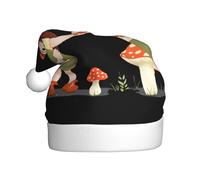 VVXBHGR The little girl picking mushrooms Prints Christmas Hat for Adult material is soft and lightweight