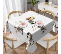 VVXBHGR The sheep Prints Square Decorative Tablecloth 60"x60" Waterproof, Wrinkle-Resistant, Reusable for Coffee Shops, Buffet, Picnics, Weddings, Parties