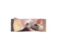 VVXBHGR Tiny pet pig Prints Baby Bow Headband - Soft, Skin-Friendly, and Stretchy Polyester Headband for Infants 0-6 Months