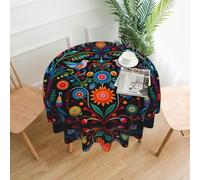 VVXBHGR traditional pattern Prints Round Decorative Tablecloth 60 in for Indoor and Outdoor Dining, Parties, Weddings