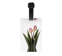 VVXBHGR Tulip Flowers Prints Luggage tag Type Luggage identifier Suitable for Both Men and Women, Printed with Multifunctional and Cute Tags