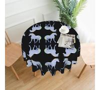 VVXBHGR Unicorn Silhouette Prints Round Decorative Tablecloth 60 in for Indoor and Outdoor Dining, Parties, Weddings