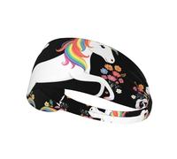 VVXBHGR Unicorns across the rainbow Prints Elastic Exercise Headband Sports Head Tie for Men and Women, Soft, Quick-Dry
