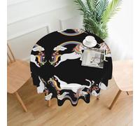 VVXBHGR Unicorns across the rainbow Prints Round Decorative Tablecloth 60 in for Indoor and Outdoor Dining, Parties, Weddings