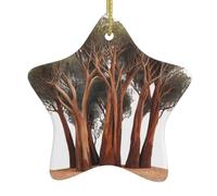 VVXBHGR Unique eucalyptus Prints Christmas Ceramic Star Pendant Festive and Creative Decoration Easy to hang