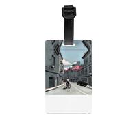 VVXBHGR Urban Architecture Prints Luggage tag Type Luggage identifier Suitable for Both Men and Women, Printed with Multifunctional and Cute Tags