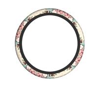 VVXBHGR Vibrant flora Prints Steering Wheel Cover for Women and Men Durable, Non-Slip, Elastic, Easy to Install, for Sedans, SUVs, ATVs, Trucks