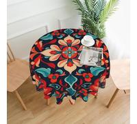 VVXBHGR Visual Impact Petals Prints Round Decorative Tablecloth 60 in for Indoor and Outdoor Dining, Parties, Weddings