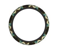 VVXBHGR Waves hitting the forest Prints Steering Wheel Cover for Women and Men Durable, Non-Slip, Elastic, Easy to Install, for Sedans, SUVs, ATVs, Trucks