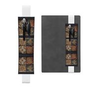 VVXBHGR White Ancient Tiles Prints PVC Leather Pencil case Bookmark 2-in-1 Anti Slip Storage Essential for Travel Accounts