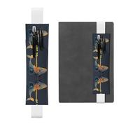 VVXBHGR White Artistic Whale Prints PVC Leather Pencil case Bookmark 2-in-1 Anti Slip Storage Essential for Travel Accounts