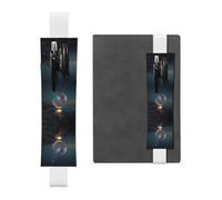 VVXBHGR White Bubbles in The Starry Sky Prints PVC Leather Pencil case Bookmark 2-in-1 Anti Slip Storage Essential for Travel Accounts