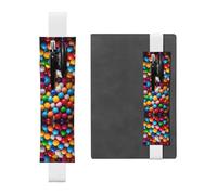 VVXBHGR White Colored Sugar Balls Prints PVC Leather Pencil case Bookmark 2-in-1 Anti Slip Storage Essential for Travel Accounts