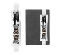 VVXBHGR White Cute Little Grizzly Bear Prints PVC Leather Pencil case Bookmark 2-in-1 Anti Slip Storage Essential for Travel Accounts