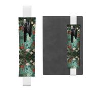 VVXBHGR White Flowers in The Rainforest Prints PVC Leather Pencil case Bookmark 2-in-1 Anti Slip Storage Essential for Travel Accounts