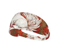 VVXBHGR White Fox in Flames Prints Elastic Exercise Headband Sports Head Tie for Men and Women, Soft, Quick-Dry