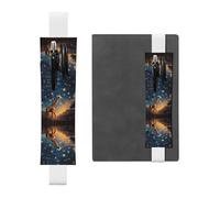 VVXBHGR White Giraffe Chasing Stars Prints PVC Leather Pencil case Bookmark 2-in-1 Anti Slip Storage Essential for Travel Accounts