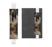 VVXBHGR White Golden Lightning Prints PVC Leather Pencil case Bookmark 2-in-1 Anti Slip Storage Essential for Travel Accounts