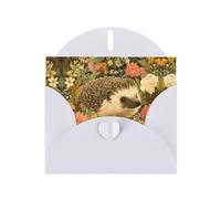 VVXBHGR White Holiday greeting check blank card and pearl beautiful blank note block A hedgehog in a flower bed prints