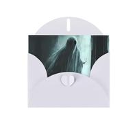 VVXBHGR White Holiday greeting check blank card and pearl beautiful blank note block A terrifying ghost prints