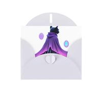 VVXBHGR White Holiday greeting check blank card and pearl beautiful blank note block Black cat in a cloak prints