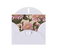 VVXBHGR White Holiday greeting check blank card and pearl beautiful blank note block Blooming chrysanthemums prints