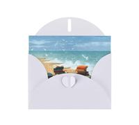 VVXBHGR White Holiday greeting check blank card and pearl beautiful blank note block Books by the Sea prints