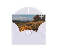 VVXBHGR White Holiday greeting check blank card and pearl beautiful blank note block Chrysanthemums on the Prairie prints