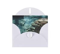 VVXBHGR White Holiday greeting check blank card and pearl beautiful blank note block Clear spring water prints