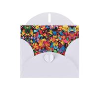 VVXBHGR White Holiday greeting check blank card and pearl beautiful blank note block Colorful confetti prints