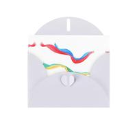 VVXBHGR White Holiday greeting check blank card and pearl beautiful blank note block Colorful scarfs fluttering in the wind prints